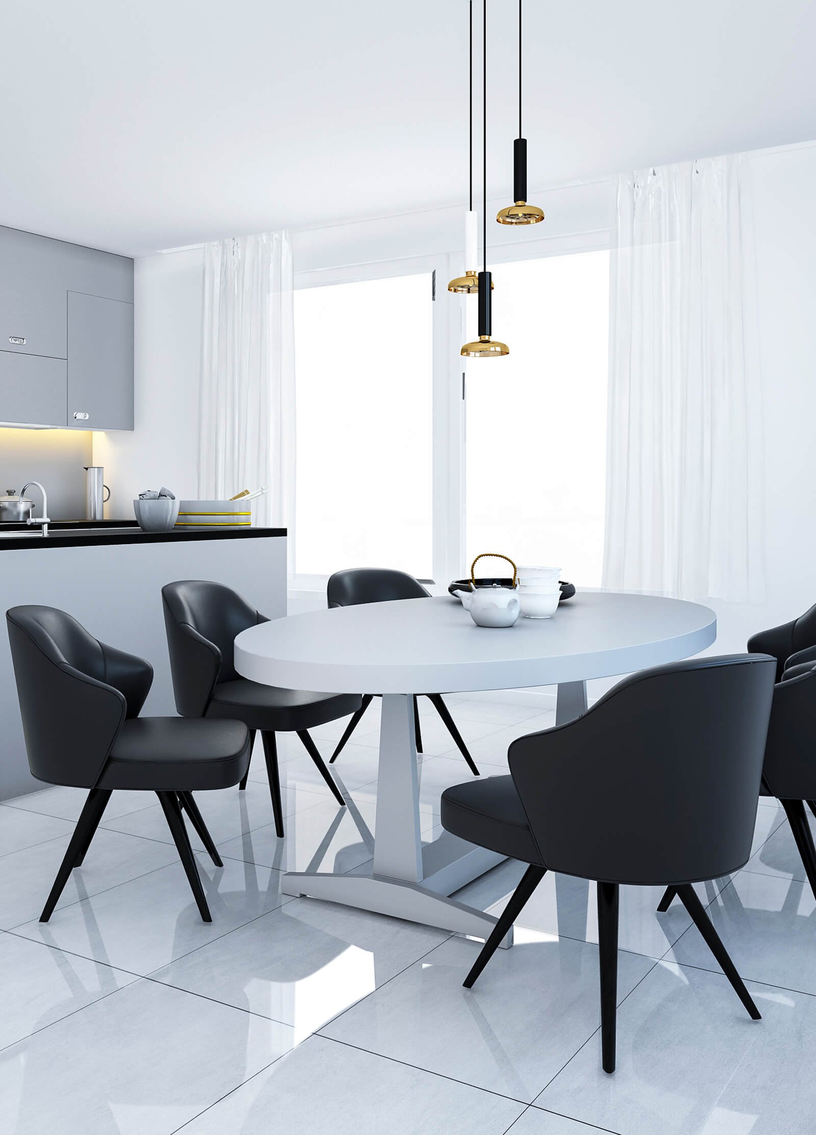 Modern Kitchen Room.